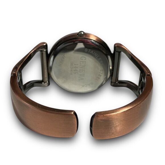 Geneva Y2K Vintage Bronze Bangle Cuff Style Fashion Wrist Watch - Picture 3 of 11